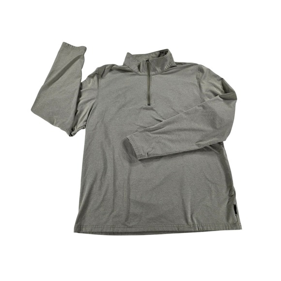 GERRY Men's 1/4 Zip Pullover Shirt Size L Tan Gray Stripe Long Sleeve Athletic - Picture 3 of 10